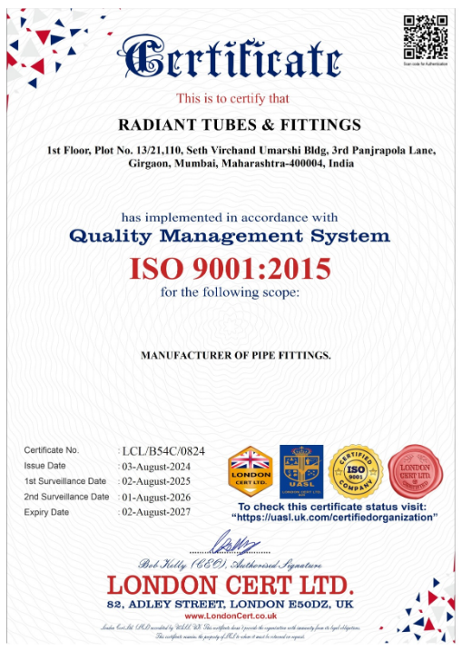 ISO 9001:2015 Certificate