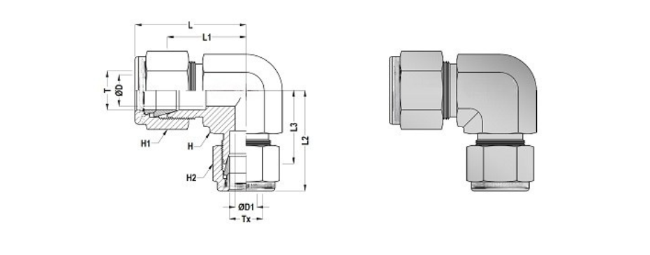 Pipe Gauge 90° Syphon Main View