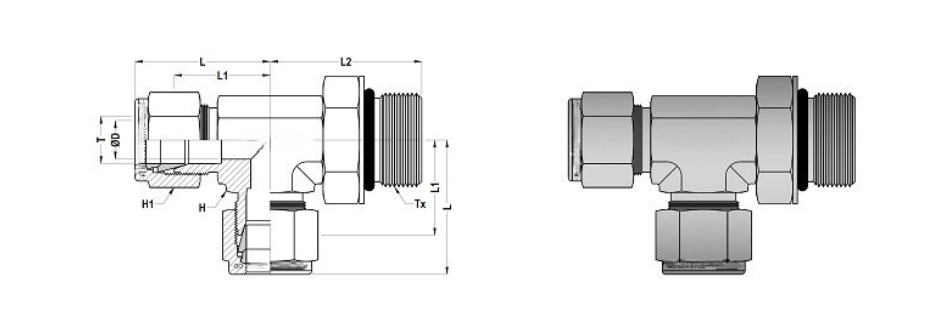 Pipe Gauge 90° Syphon Main View