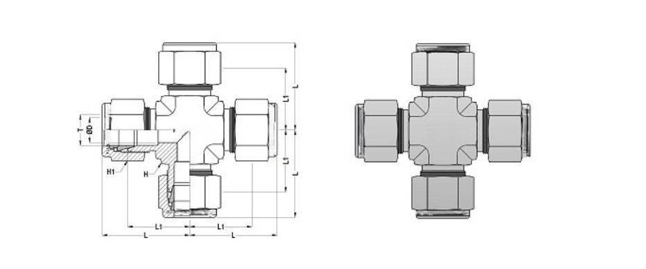 Pipe Gauge 90° Syphon Main View