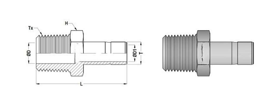 Pipe Gauge 90° Syphon Main View