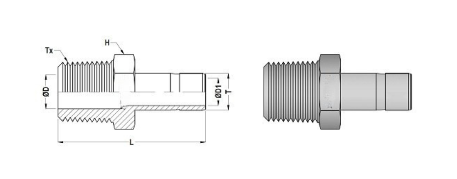Pipe Gauge 90° Syphon Main View